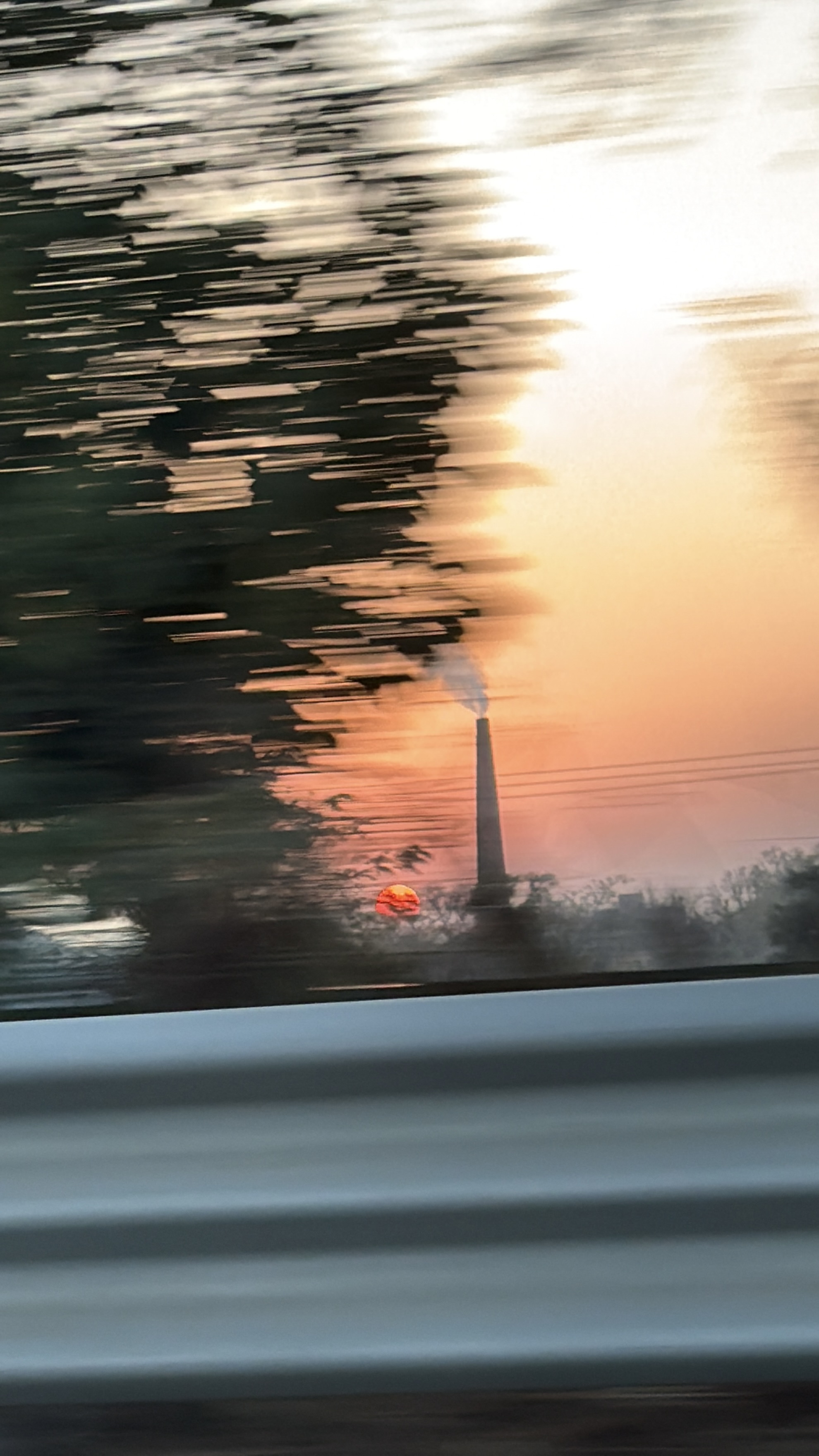 Views from the car window during the Youth for Yoga drive to Ferozabad, India