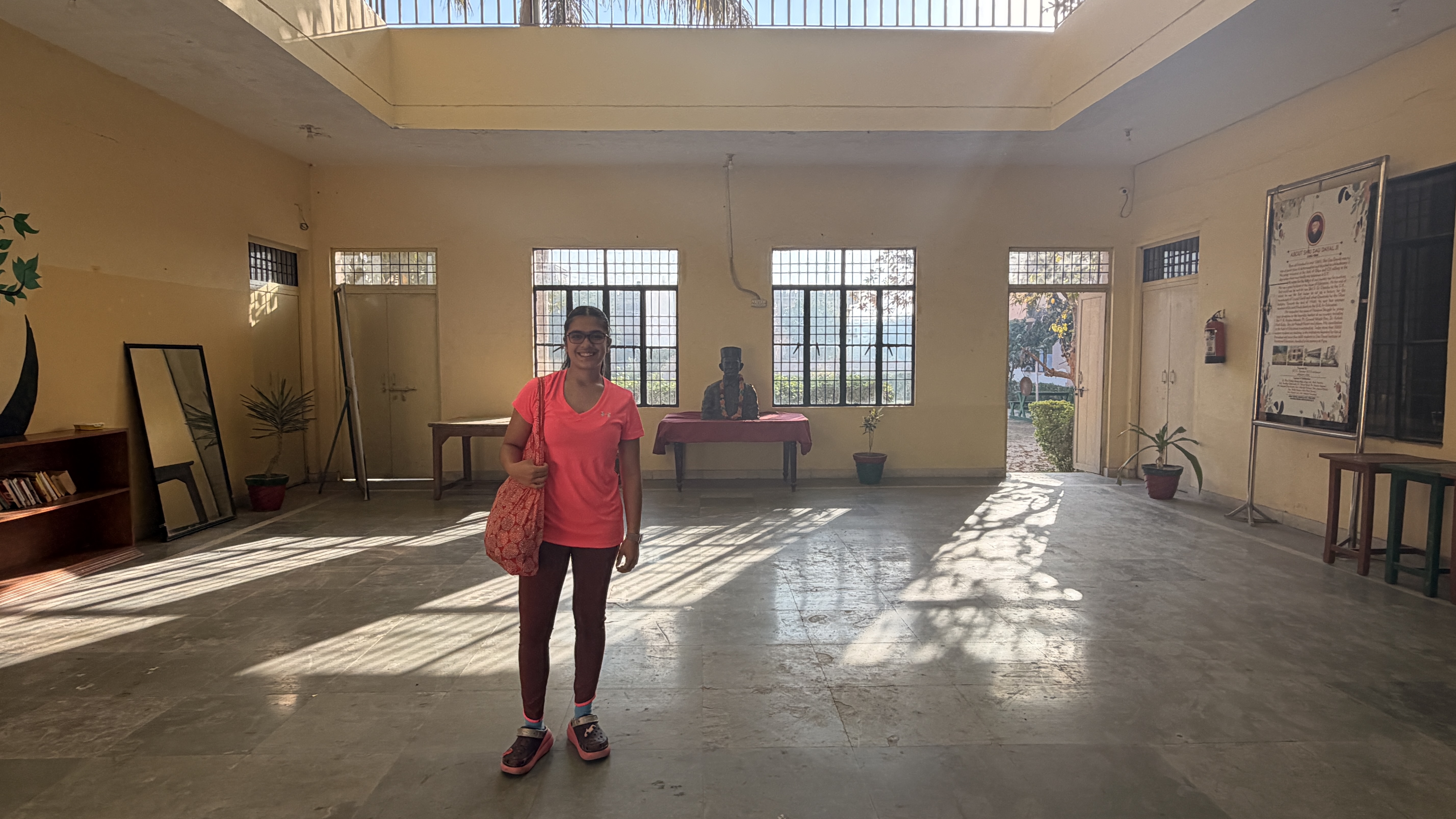 Students gathering outside for the first Youth for Yoga session of the day