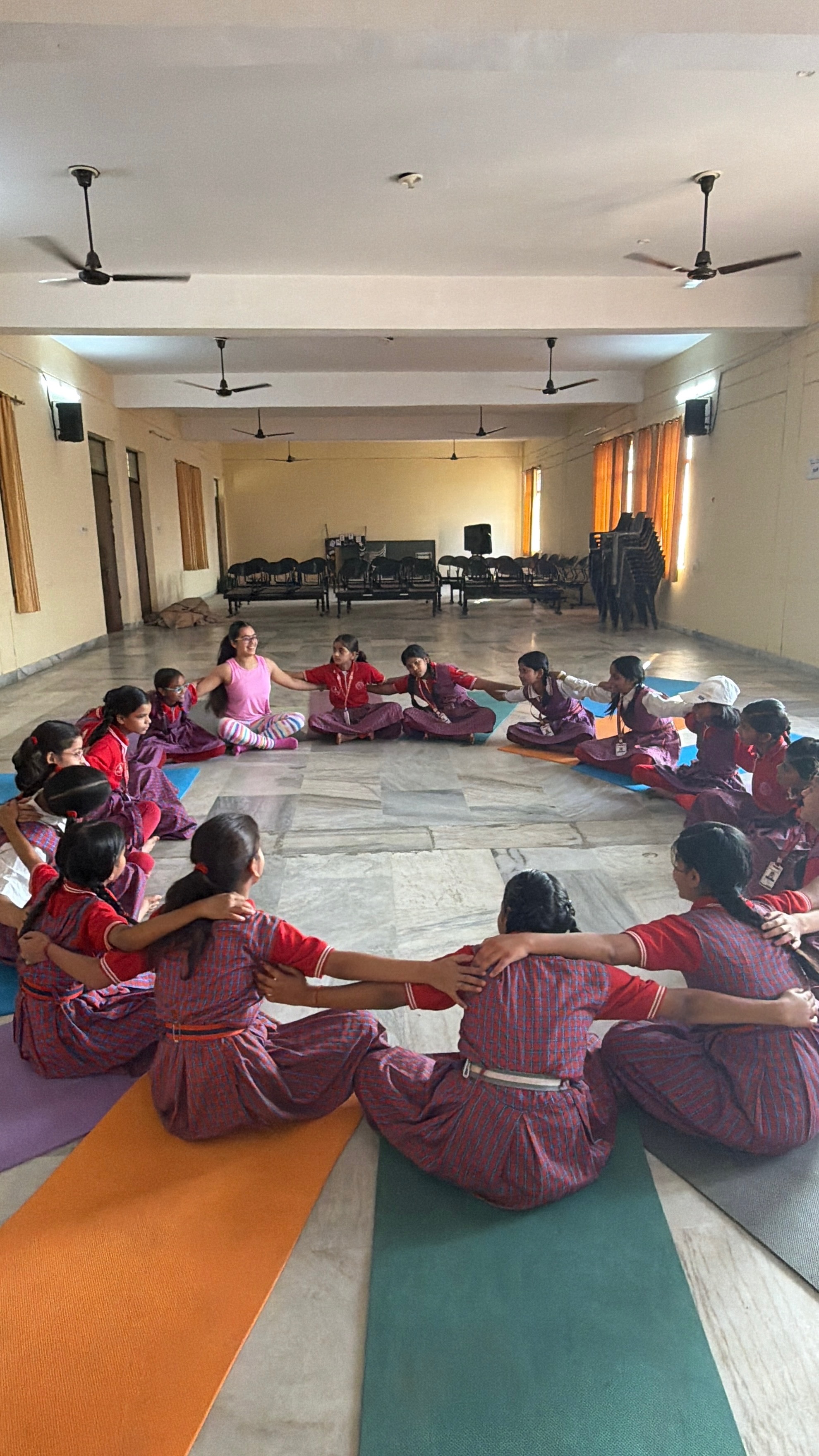 Youth for Yoga team with local community members in Ferozabad