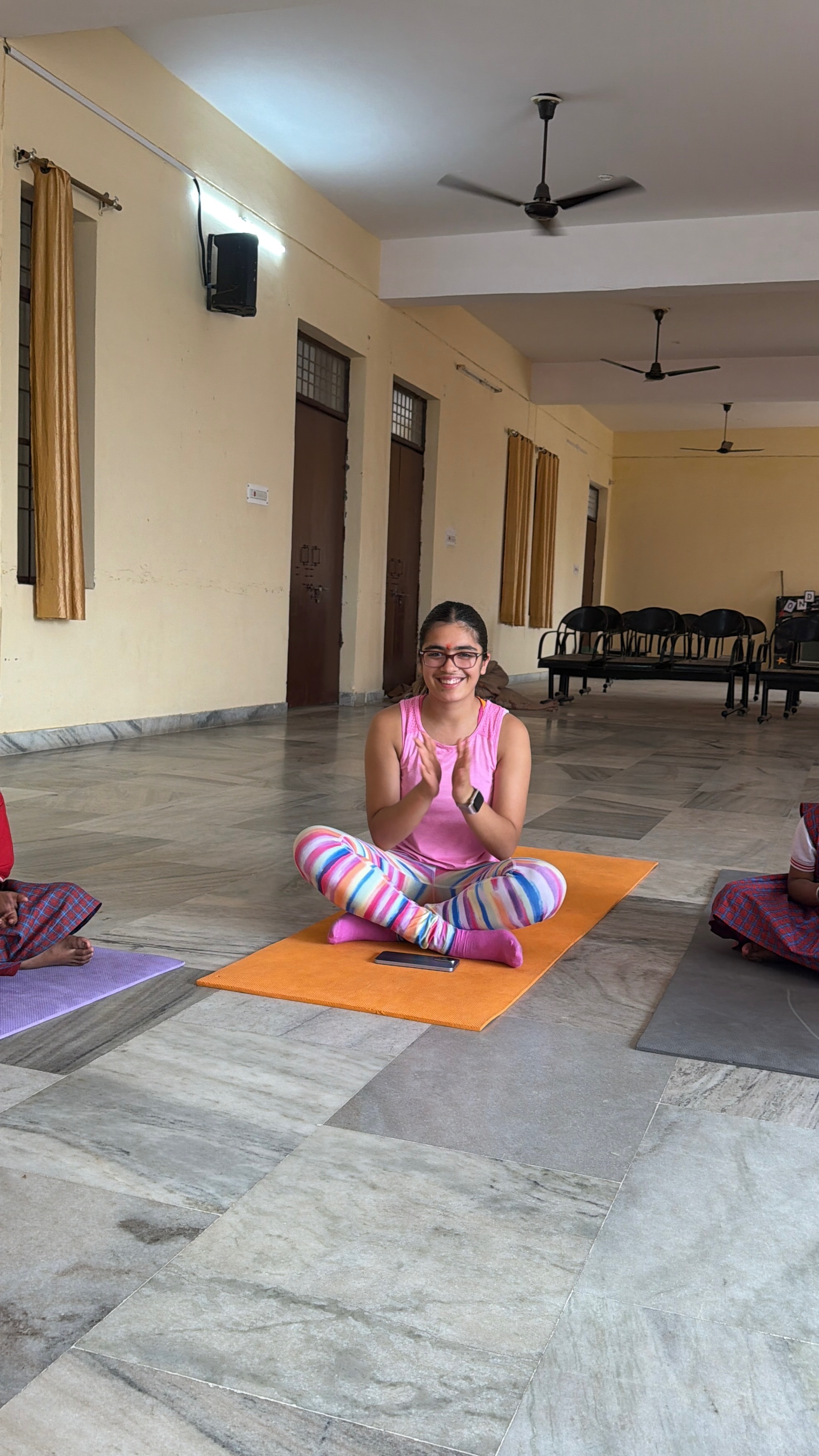 Youth for Yoga team member enjoying local food in Ferozabad, India