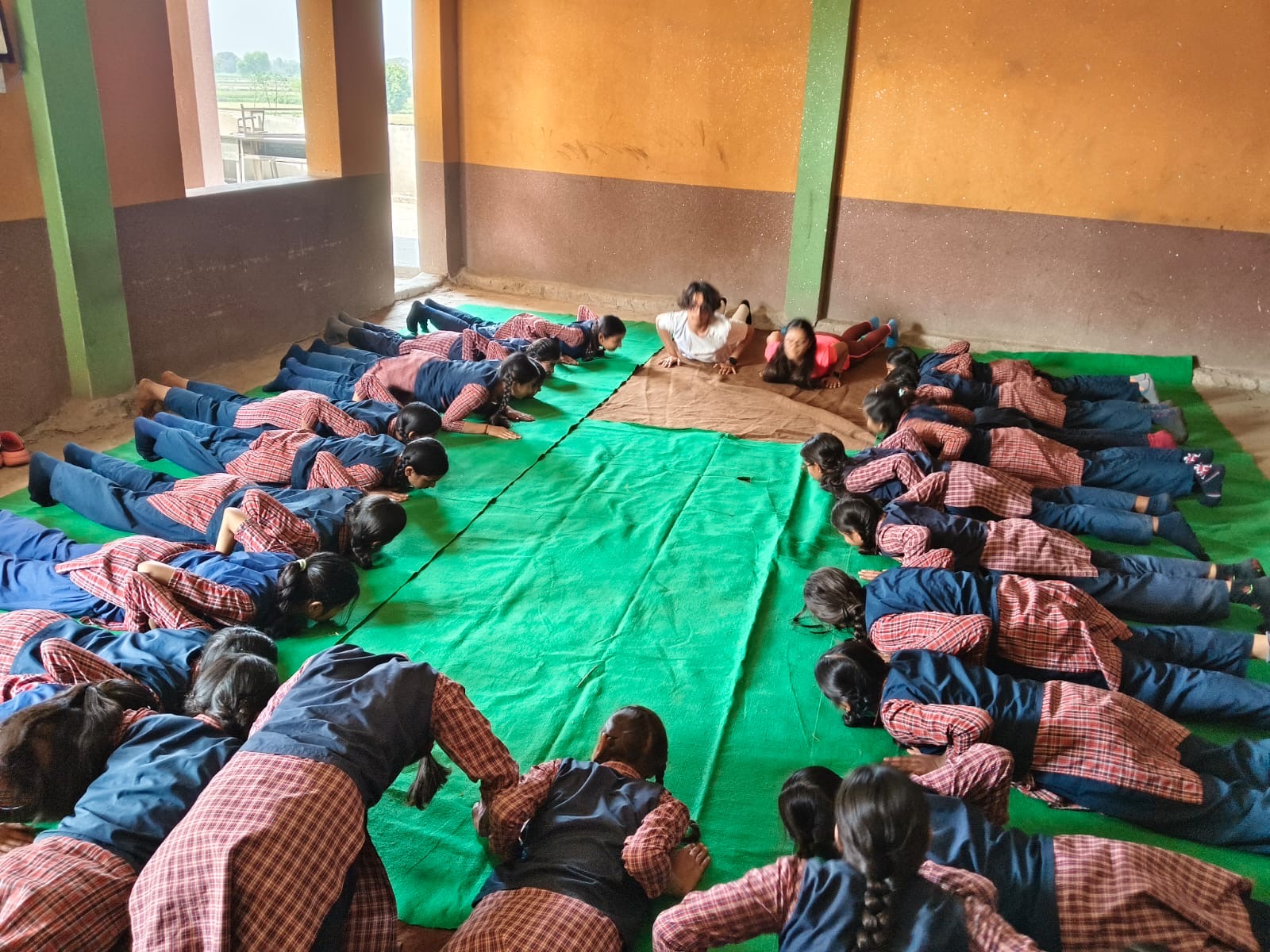Youth for Yoga team group photo during the India Journey 2026 in Ferozabad